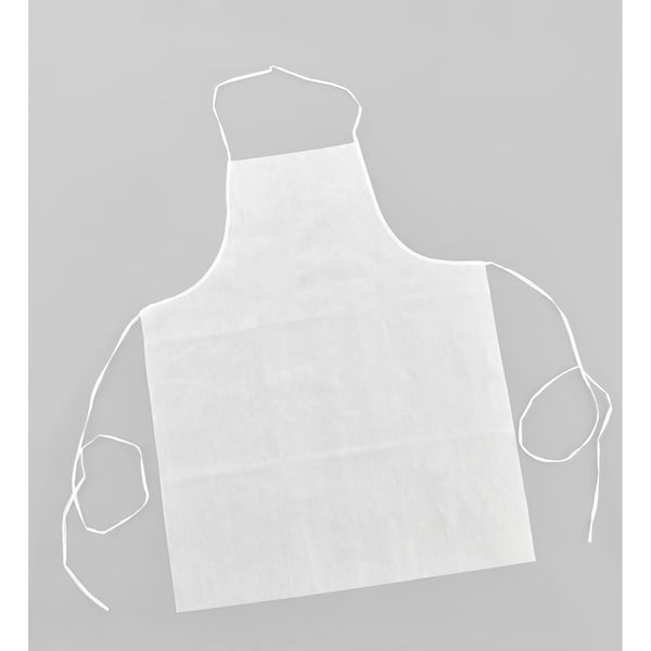 Global Industrial Industrial Protective Apron, 60% Polypropylene/40% Polyethylene, 36 in, White, 100 PK 708311 - main